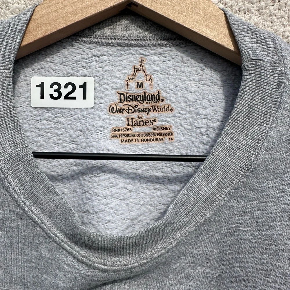Disneyland Mickey Mouse Sweatshirt Gray Crewneck Pullover Disney Parks Medium - Picture 3 of 4